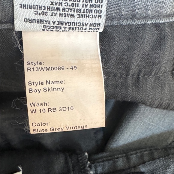 R13 boy skinny jeans in slate grey vintage sz 30 EUC $345 - Picture 5 of 8